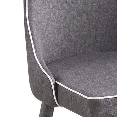 Set da 4 sedia design moderno in tessuto colore grigio cm 50x60x89h