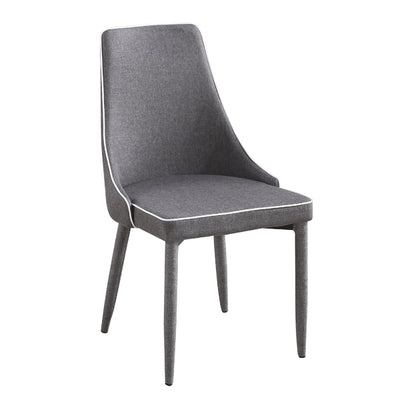 Set da 4 sedia design moderno in tessuto colore grigio cm 50x60x89h