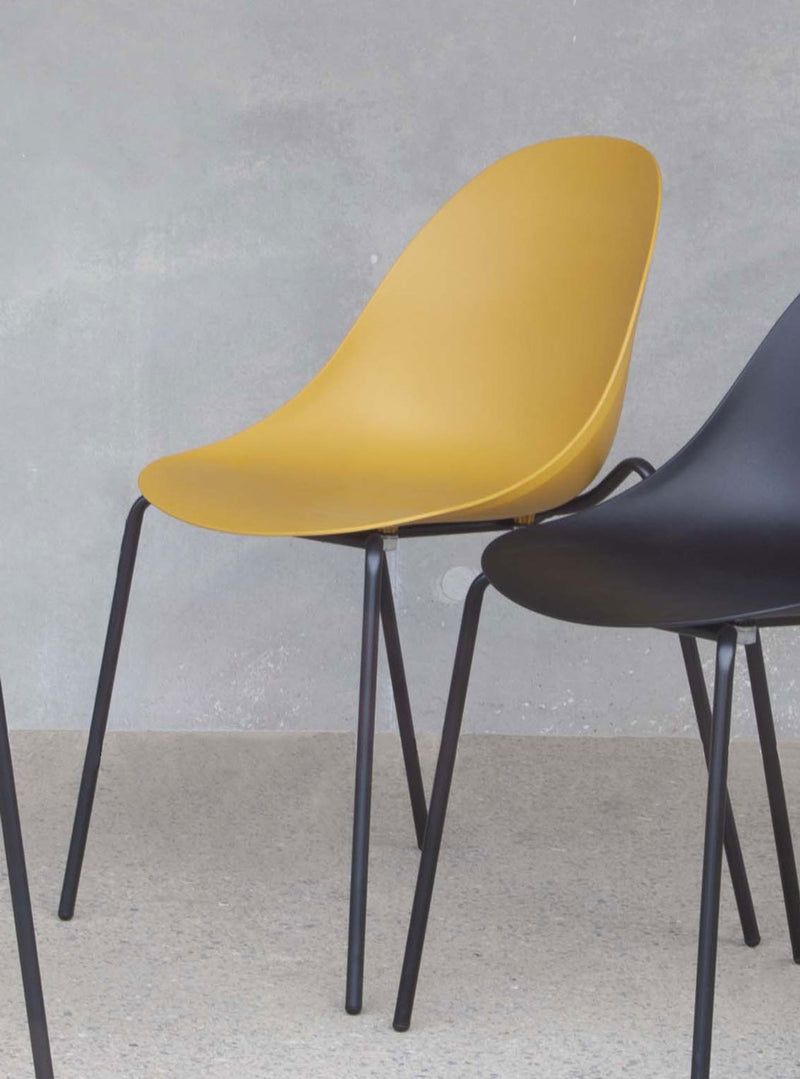 sedia design scocca in polipropilene colore giallo