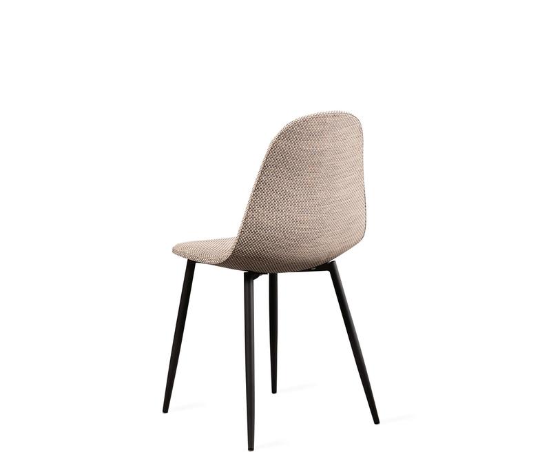 sedia moderna per living scocca in similrattan gambe in metallo