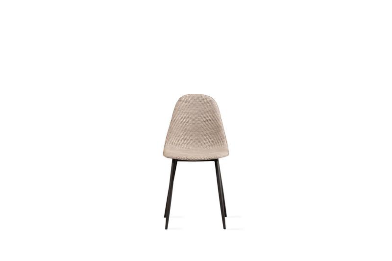 sedia moderna per living scocca in similrattan gambe in metallo