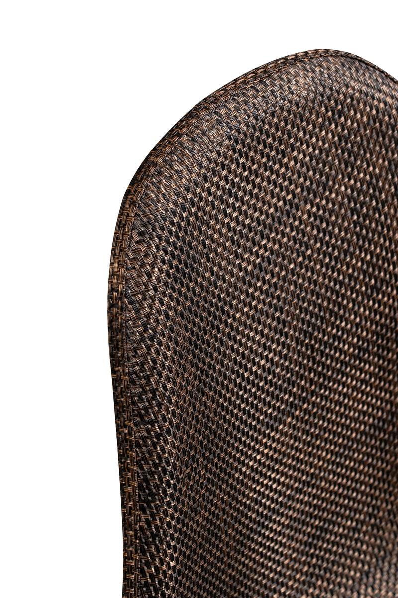 sedia moderna per living scocca in similrattan colore marrone gambe in metallo