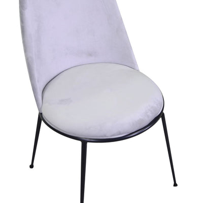 Set da 2 Sedia seduta tonda moderna in metallo nero e velluto cm 49x56x85h