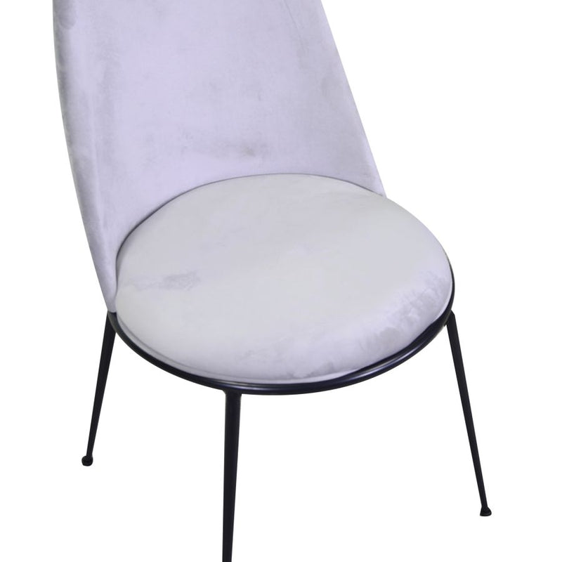 Set da 2 Sedia seduta tonda moderna in metallo nero e velluto cm 49x56x85h