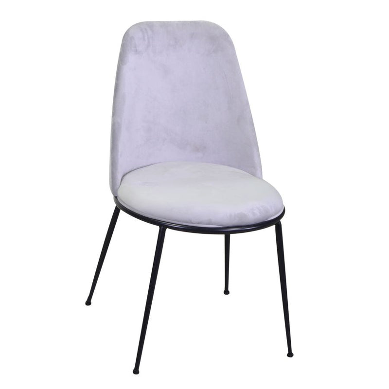 Set da 2 Sedia seduta tonda moderna in metallo nero e velluto cm 49x56x85h