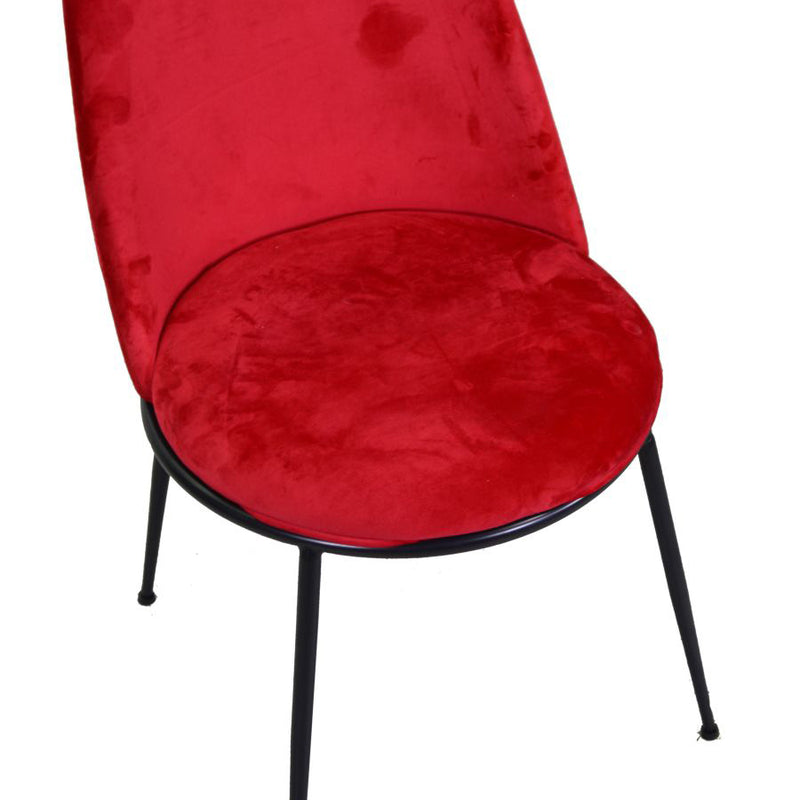 Set da 2 Sedia seduta tonda moderna in metallo nero e velluto cm 49x56x85h