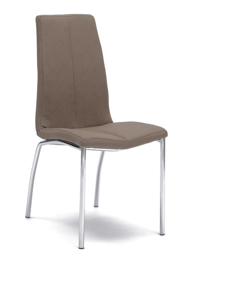 Set da 4 Sedia moderna in metallo e similpelle effetto vintage cm 43x44x92h - vari colori