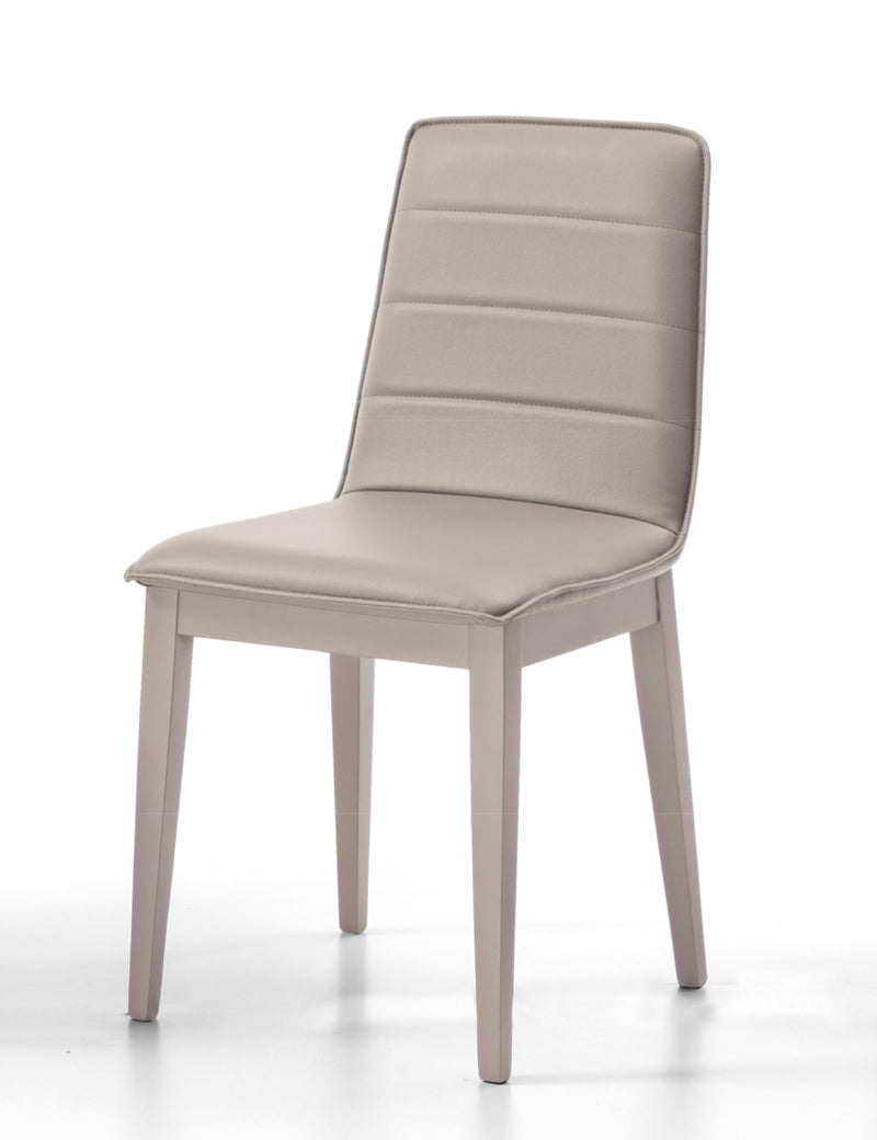 Yanira - Set da 2 Sedia moderna in legno imbottita rivestita in ecopelle cm 42x43x89h - vari colori