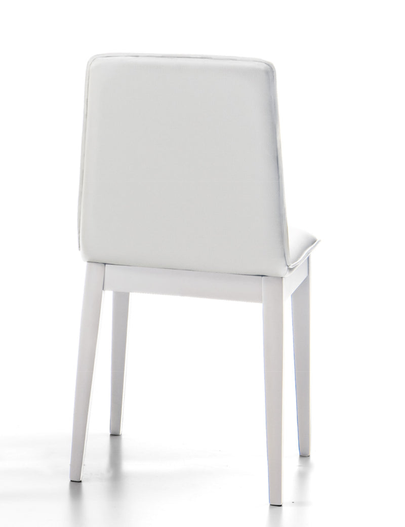Yanira - Set da 2 Sedia moderna in legno imbottita rivestita in ecopelle cm 42x43x89h - vari colori