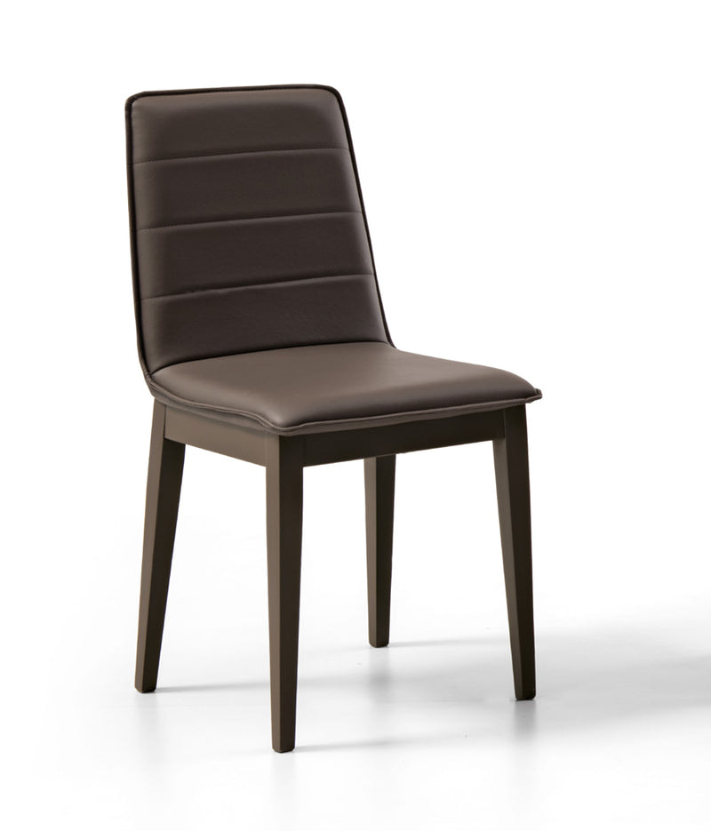 Yanira - Set da 2 Sedia moderna in legno imbottita rivestita in ecopelle cm 42x43x89h - vari colori