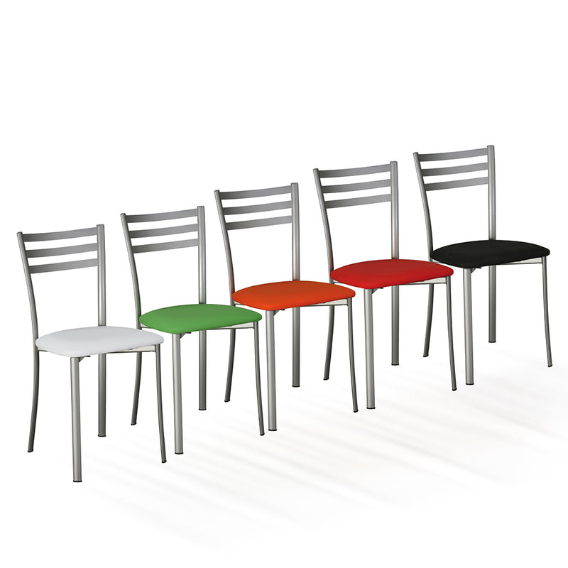 Set da 2 Sedia moderna living in metallo satinato sedili - vari colori