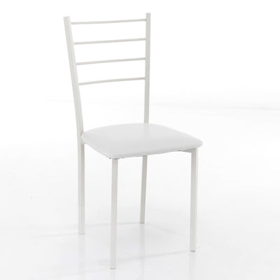 sedia moderna struttura in metallo seduta in similpelle bianca