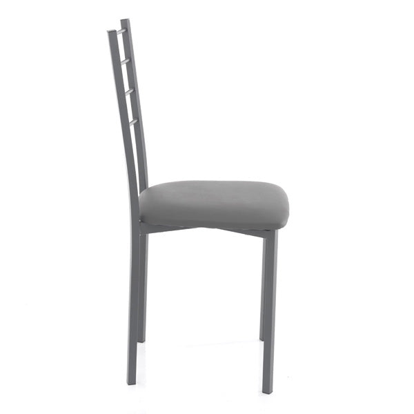 sedia moderna struttura in metallo seduta in similpelle grigio