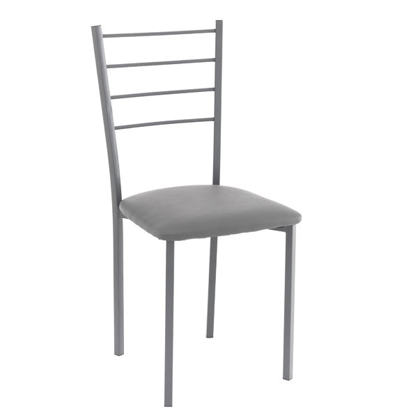 sedia moderna struttura in metallo seduta in similpelle grigio