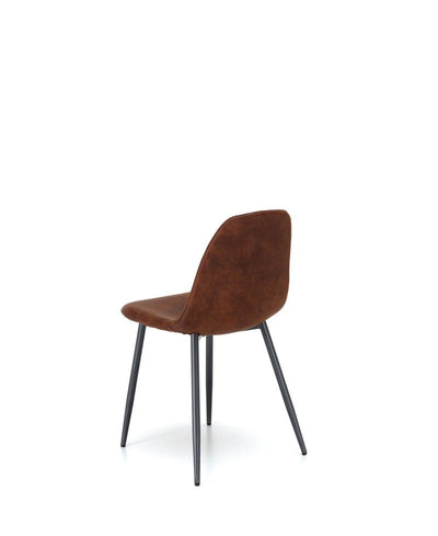 sedia moderna vintage in similpelle effetto invecchiato marrone