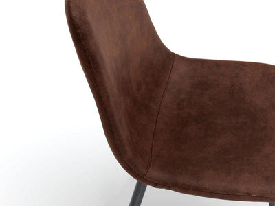 sedia moderna vintage in similpelle effetto invecchiato marrone