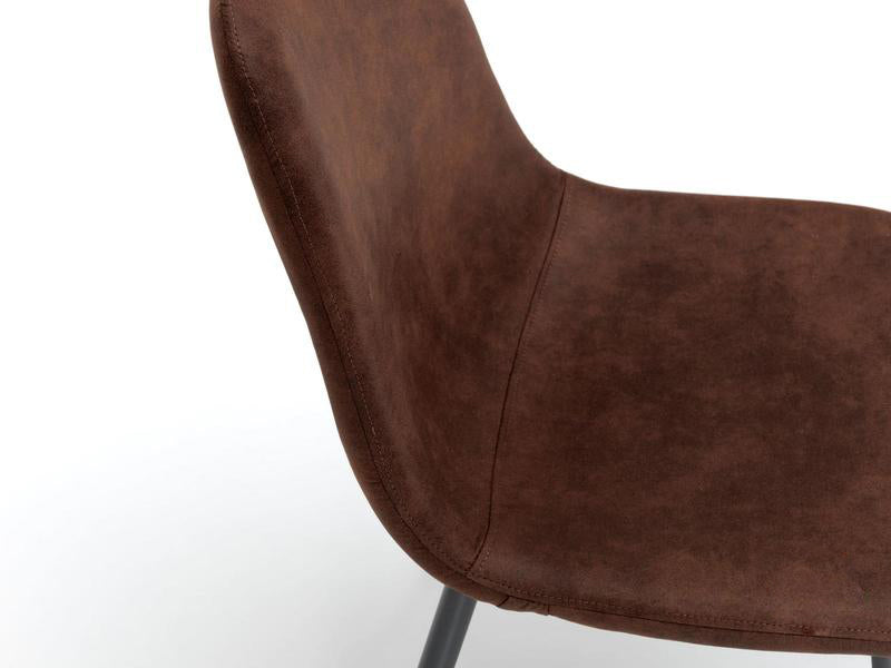 sedia moderna vintage in similpelle effetto invecchiato marrone