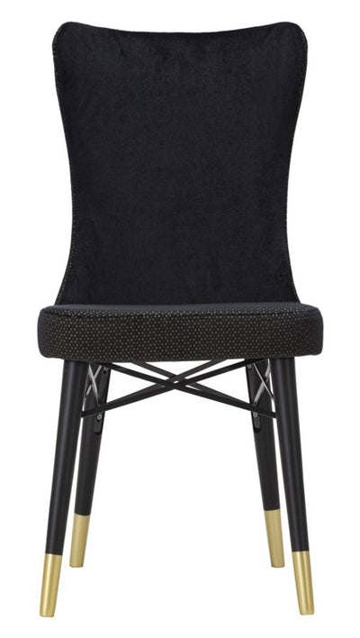 sedia moderna schienale alto rivestita in tessuto colore nero