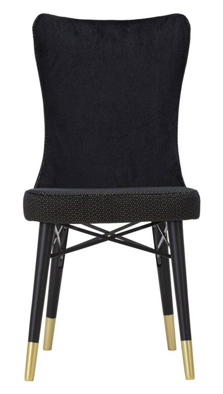 sedia moderna schienale alto rivestita in tessuto colore nero