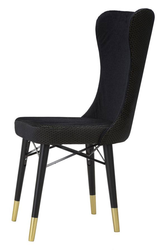 sedia moderna schienale alto rivestita in tessuto colore nero