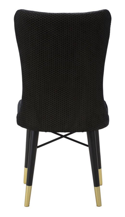 sedia moderna schienale alto rivestita in tessuto colore nero