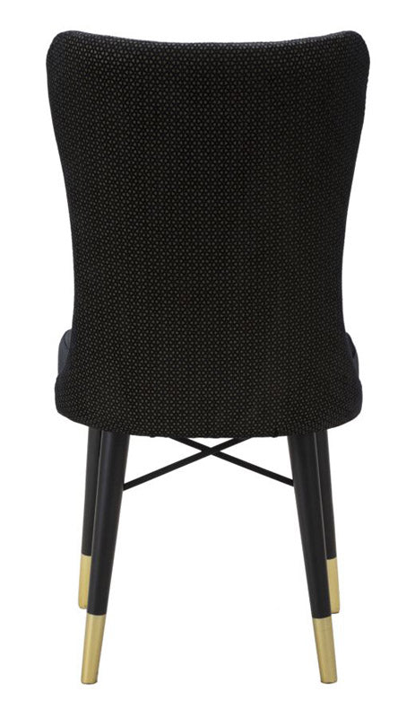 sedia moderna schienale alto rivestita in tessuto colore nero