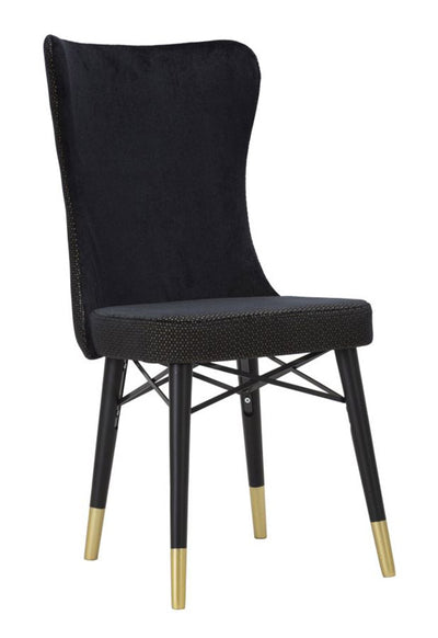 sedia moderna schienale alto rivestita in tessuto colore nero