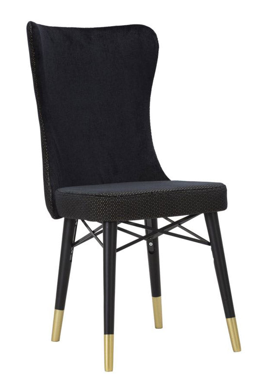 sedia moderna schienale alto rivestita in tessuto colore nero