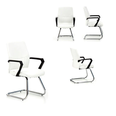 Sedia operativa visitatore base in metallo cromato seduta in similpelle colore nero cm 50x57x92h