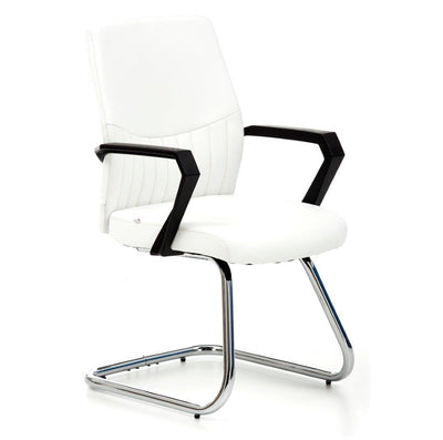 Sedia operativa visitatore base in metallo cromato seduta in similpelle colore nero cm 50x57x92h