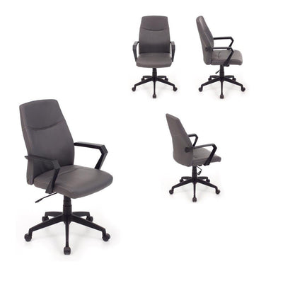 Poltrona regolabile direzionale per ufficio con ruote seduta in similpelle cm 59x59x98/105h - vari colori