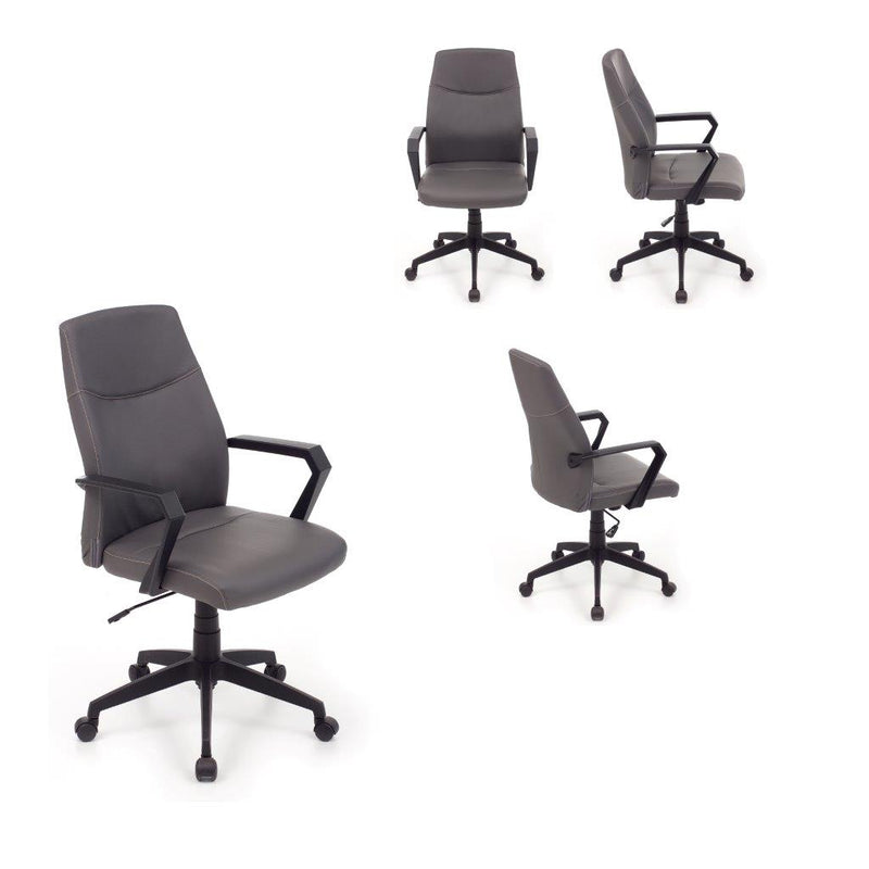 Poltrona regolabile direzionale per ufficio con ruote seduta in similpelle cm 59x59x98/105h - vari colori