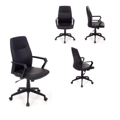 Poltrona regolabile direzionale per ufficio con ruote seduta in similpelle cm 59x59x98/105h - vari colori