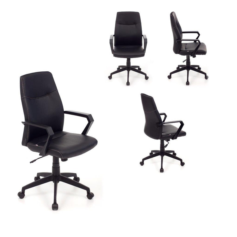 Poltrona regolabile direzionale per ufficio con ruote seduta in similpelle cm 59x59x98/105h - vari colori