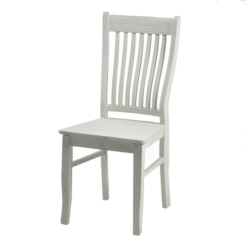 Set da 2 sedia shabby in legno colore bianco