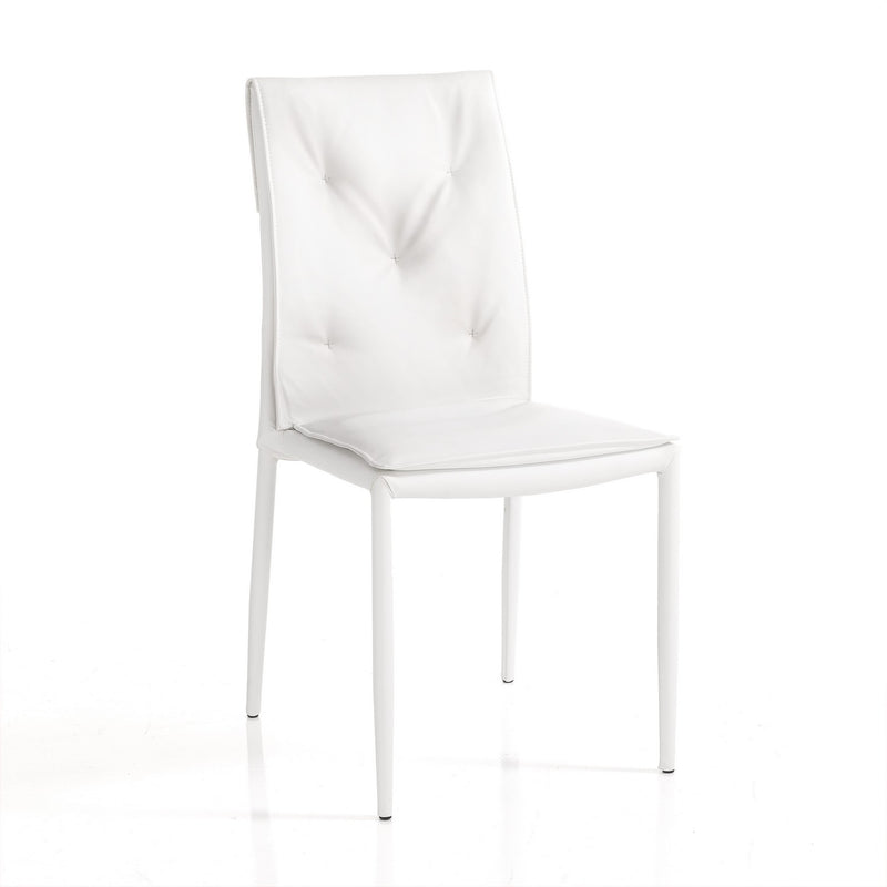 sedia moderna in similpelle colore bianco