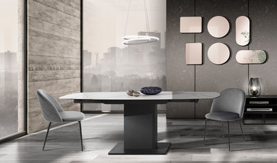 sedia design in velluto colore grigio