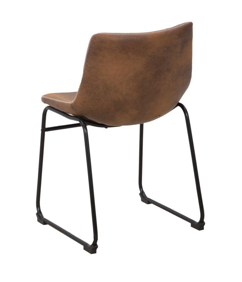 Sedia vintage per cucina salotto o zona living seduta in ecopelle gambe in metallo