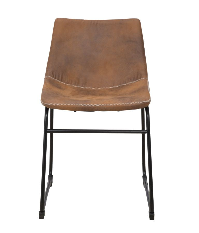 Sedia vintage per cucina salotto o zona living seduta in ecopelle gambe in metallo