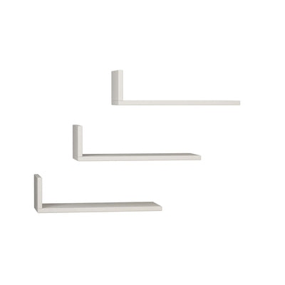 Set da 3 mensole da parete design moderno in legno cm 50x20x14h - vari colori