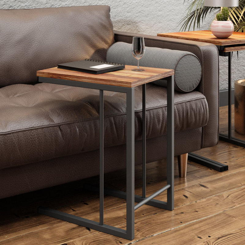 Set da 3 Tavolini sovrapponibili ad incastro con struttura in metallo design industriale