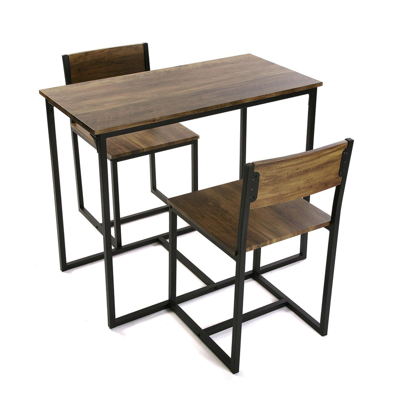 Set da bar tavolo e 2 sedie in legno e metallo stile industrial