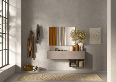 Jarrol - Mobile set ingresso moderno con pensile orizzontale e vani a giorno - vari colori