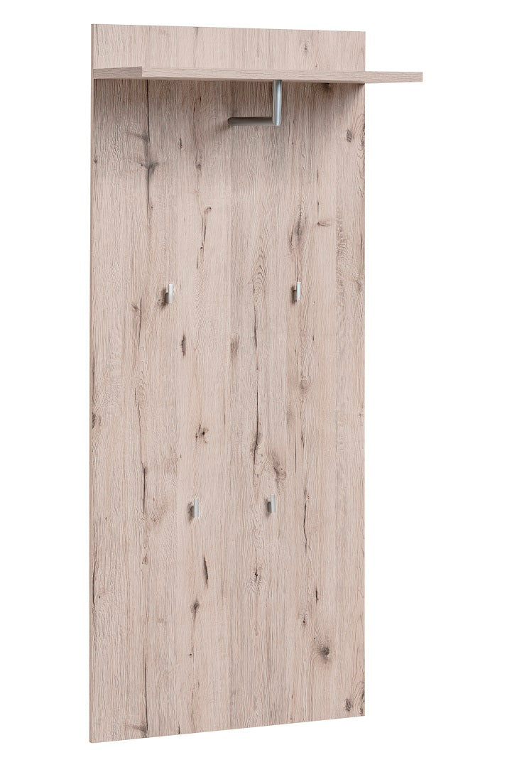 Wilton - Set composizione da ingresso moderna bianco lucido e rovere cm 210x35x200h