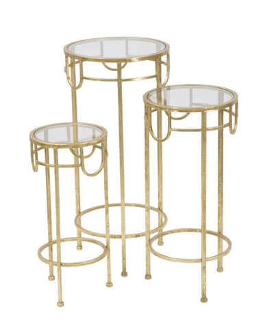 set porta telefono moderno in metallo colore oro e vetro