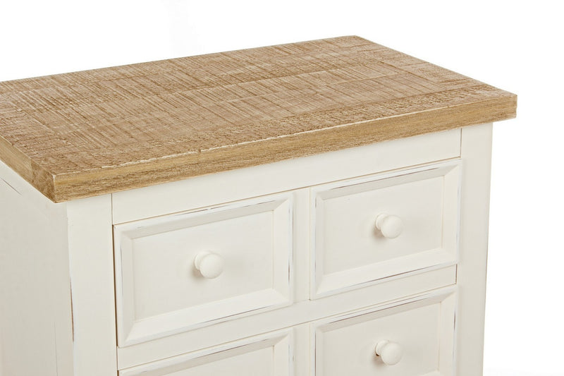 Settimino da camera 7 cassetti stile classico country in legno cm 49x28x110h