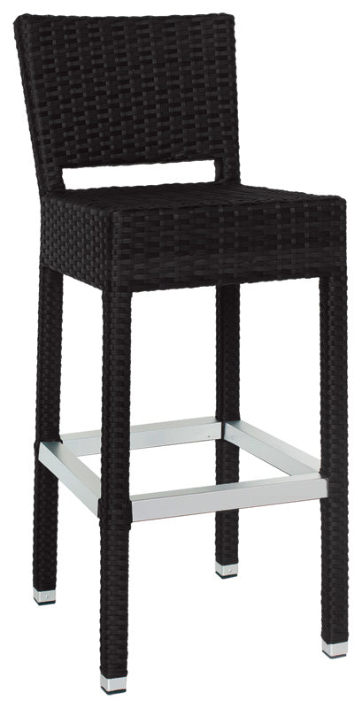 Set da 2 Sgabello alto da bar in polyrattan cm 40x40x105h - vari colori