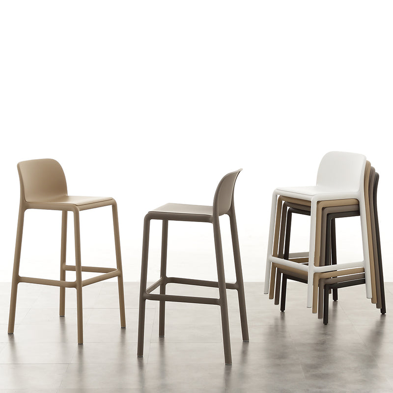 Set da 4 sgabello moderno impilabile in resina con fiberglass - vari modelli