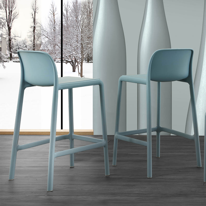 Set da 4 sgabello moderno impilabile in resina con fiberglass - vari modelli