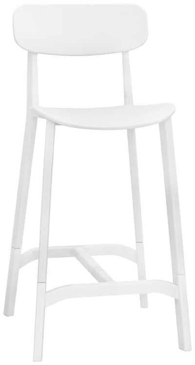 Set da 2 Sgabello alto in polipropilene con schienale per interno e esterno cm 45x49x102h - vari colori